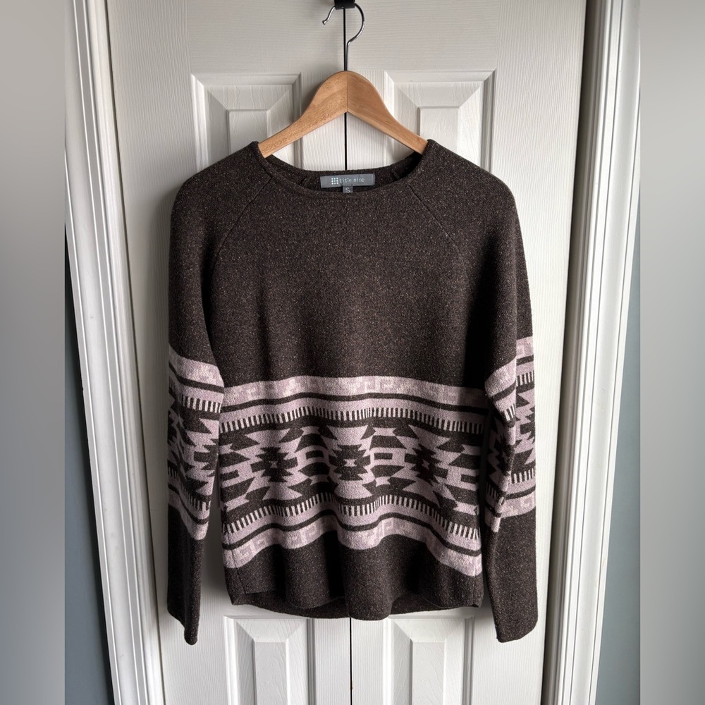 Title Nine Womens Por Vida 2.0 Ski Sweater Hermosa Stripe Brown Size Small